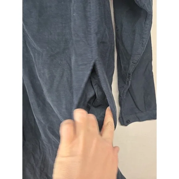 CP Shades Blue/Green Corduroy Cotton Knee Dress Women's Size Small Pockets L/S - Picture 4 of 10